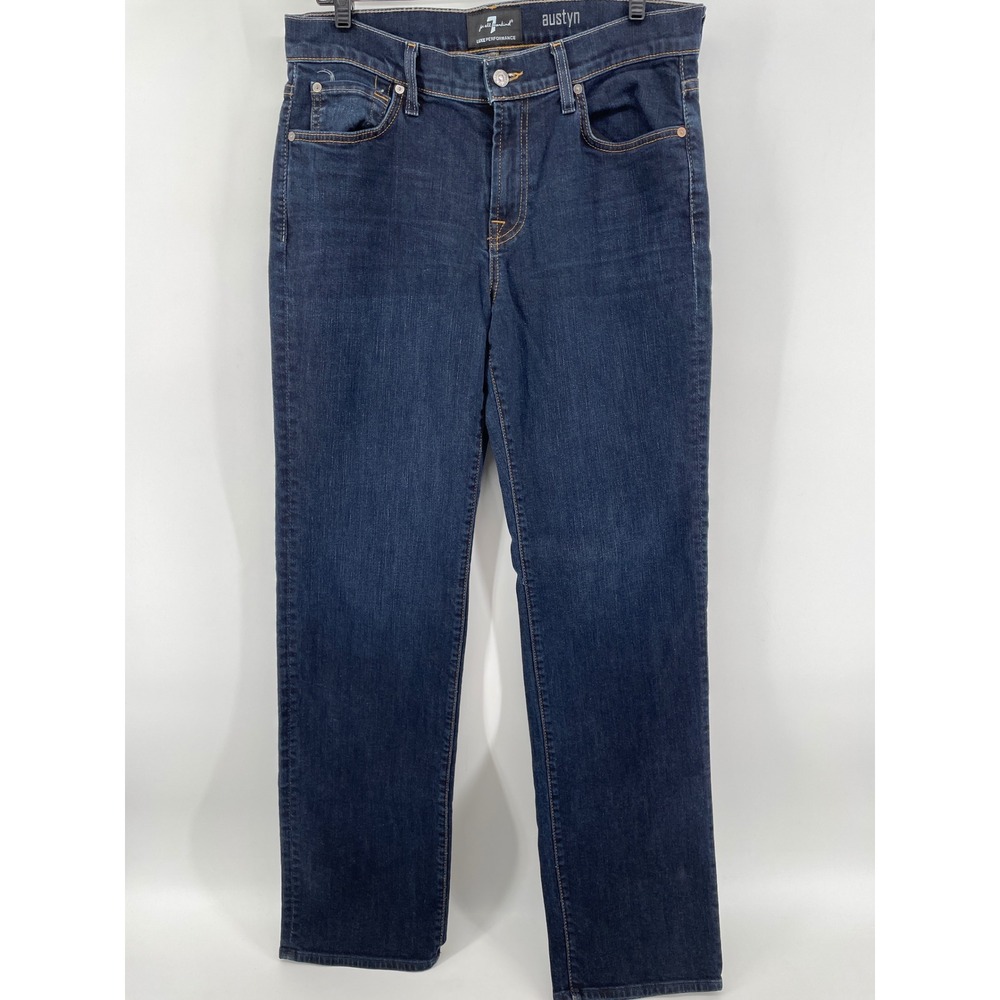 7 For All Mankind Jeans Mens 33 Blue‎ Austyn Luxe Performance Straight Leg Denim